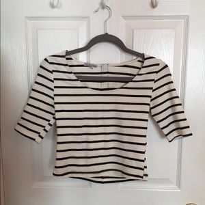 Blank and white striped crop top